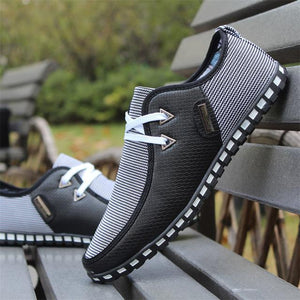 2020 NEW Arrival Men's Striped Lace Up Comfortable Lightweight Leather Shoes
