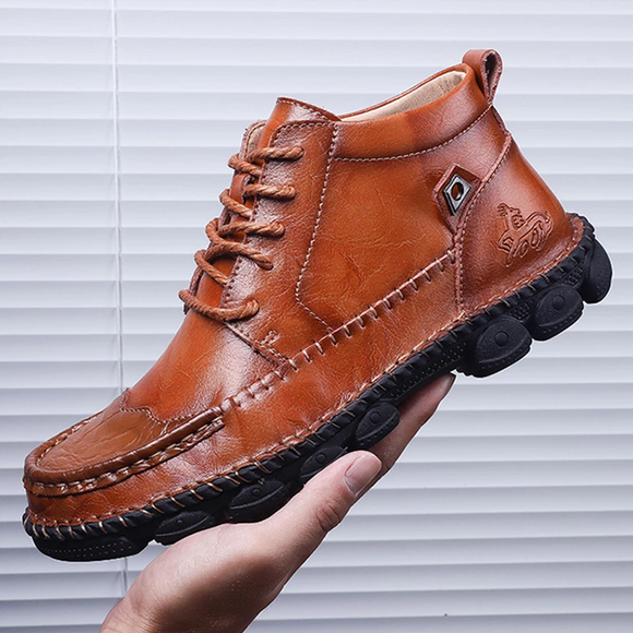 Autumn Winter Cow Leather Men Ankle Boots