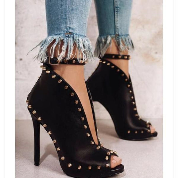 Woman Stiletto Heel Peep Toe Shoes