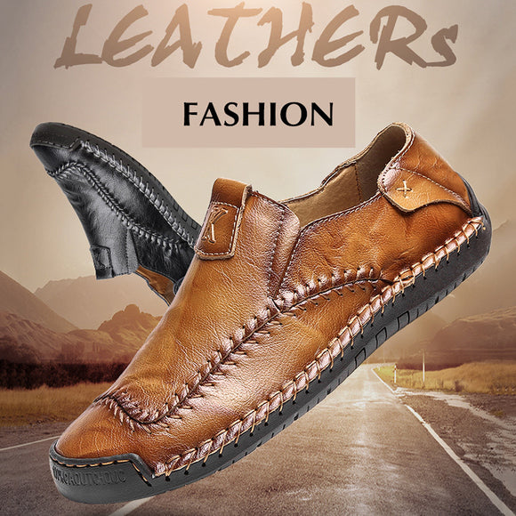 Handmade Leather Men Casual Loafers Shoes(Buy 2 Get 10% off, 3 Get 15% off )