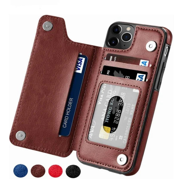 Luxury Retro Leather Card Slot Holder Business Cover Case For iPhone 11 11Pro 11Pro MAX XS MAX X XR 8 7