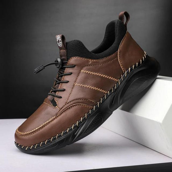 Men Genuine Leather Warm Plush Ankle Shoes