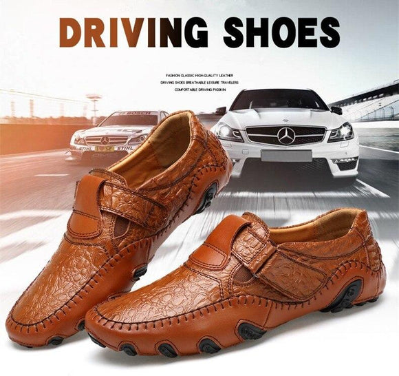 Men's Leather Flats Driving Loafers Shoes
