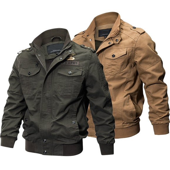 Plus Size 6XL Mens Outdoor Cotton Pilot Jacket