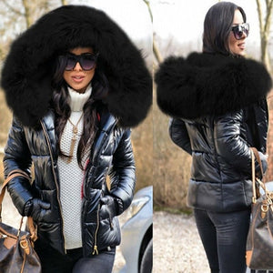 Winter Women's Fur Short Down Padded Jacket