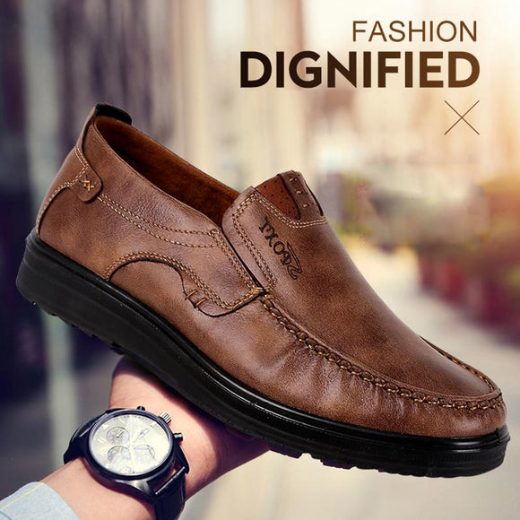 Men's Fashion Leather Slip On Casual Shoes