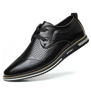 Fashion Men's Comfortable Hollow Out Men Leather Casual Shoes