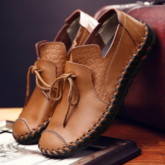 Genuine Leather Flat Anti-Slip Loafers Moccasins Shoes