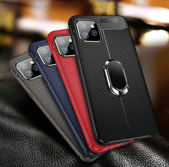 Case & Strap - Luxury Ultra Thin Silicone Leather Magnetic Stand Shockproof Armor Case + Strap + Ring For iPhone 11 11 PRO 11 PRO MAX XS MAX XR X 8 7Plus 6 6s Plus