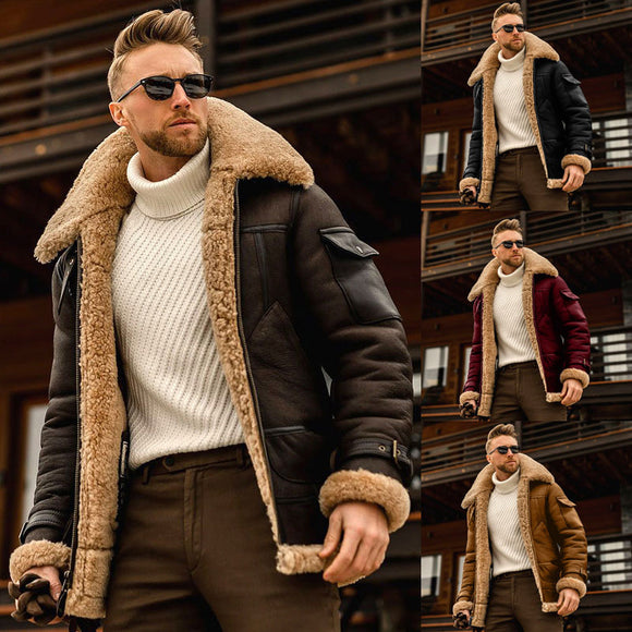 New Fur One-Piece Men's Thickened Jacket