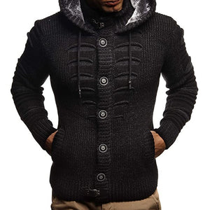Men Knitted Hooded Sweater Pullover