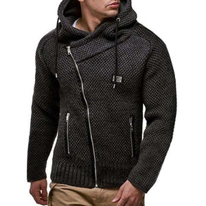 Mens Casual Hooded Sweater Coat