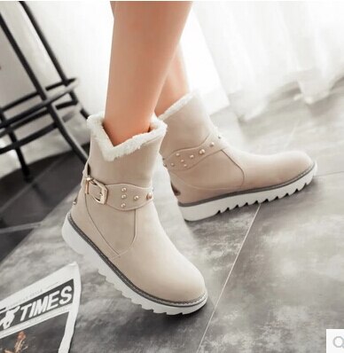 Women's Shoes - Fashion Plus Size Warm Plush Faux Fur Snow Boots