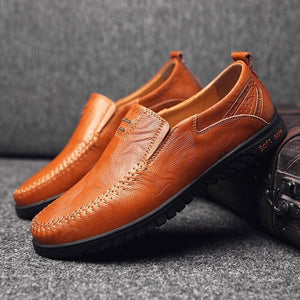 2020 Men Genuine Leather Slip On Casual Shoes