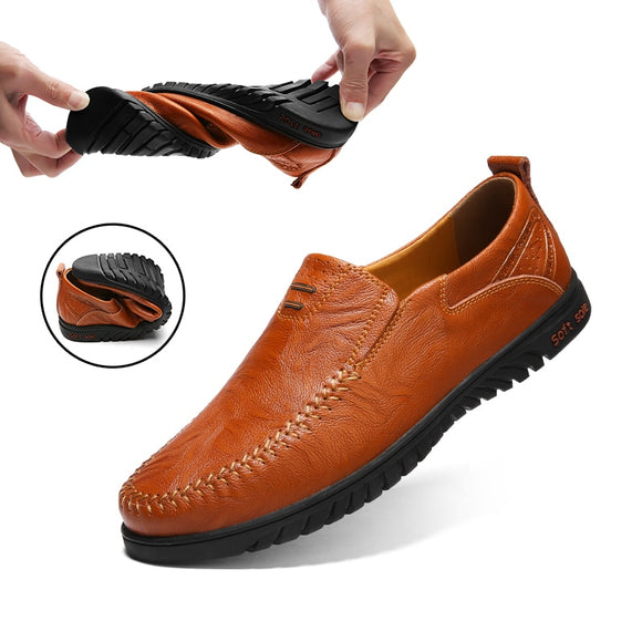 2020 Men Genuine Leather Slip On Casual Shoes