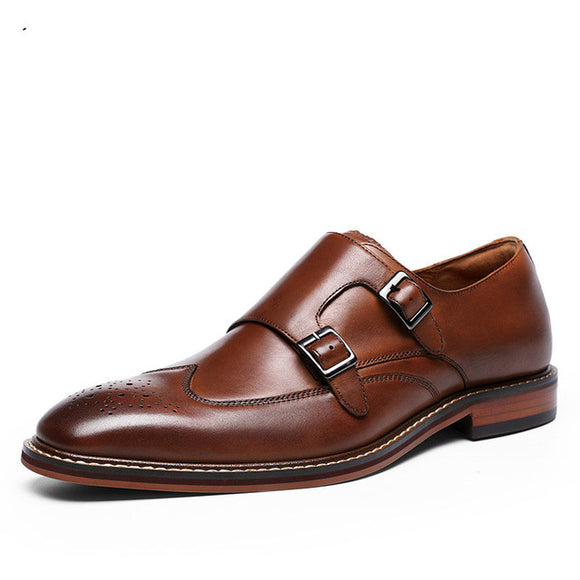Genuine Cow Leather Business Brogue Shoes