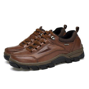 Men's Shoes - Autumn Winter Men Genuine Leather Lace Up Anti-Slip Outdoor Shoes
