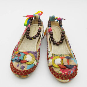 Shoes - New Retro Embroidered Ankle Straps Loafers