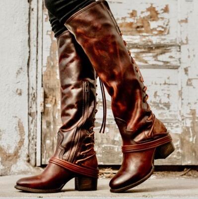 Shoes - Women's Vintage Knee High Boots