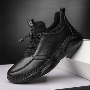 Men Thick Plush Waterproof Genuine Leather Boots