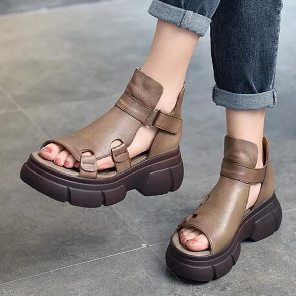 Genuine Leather Open Toe Casual Sandals