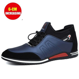 Fashion Men Leather Comfy Shoes Increased 6CM