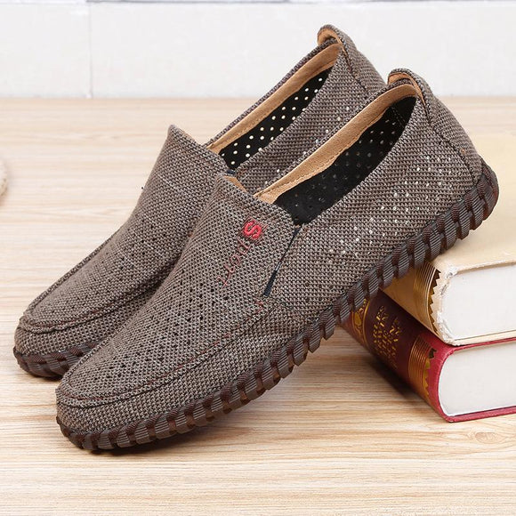 Fashion Mens Canvas Walking Shoes Slip On Breathable Loafers