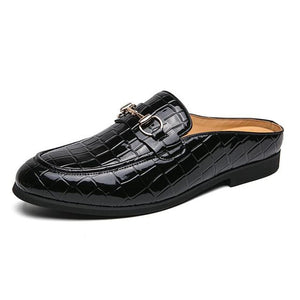 New Men's Crocodile Leather Slippers