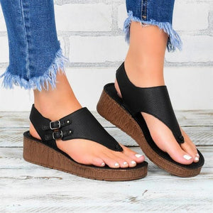 Ladies Perforated Toe Wedge Sandals (Buy 2 Get 10% OFF,Buy3 Get 15% OFF)