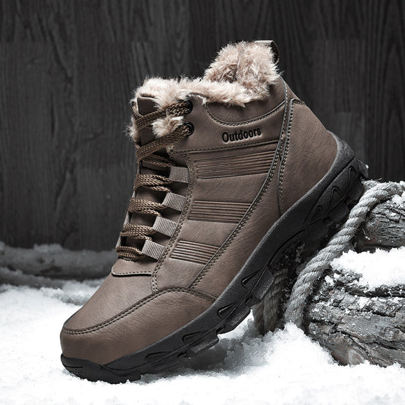 Winter Men Waterproof Warm Fur Snow Boots