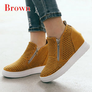 Casual Side Zipper Anti Skid Outsole Ladies Shoes-new