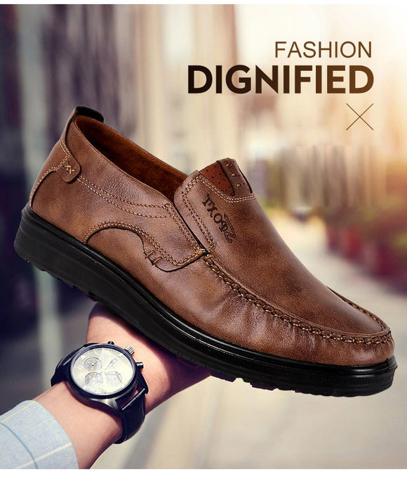 Men's Shoes - Fashion Comfortable Leather Slip On Casual Style Flat Shoes(Buy 2 Get 10% off, 3 Get 15% off )