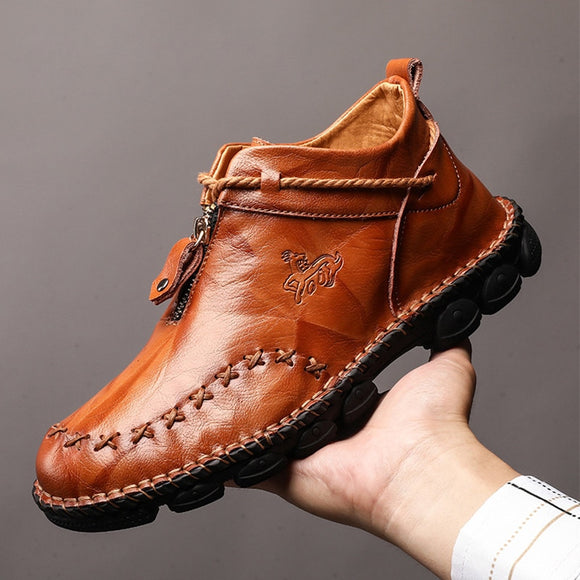 Men's Casual Genuine Leather Comfortable Ankle Boots