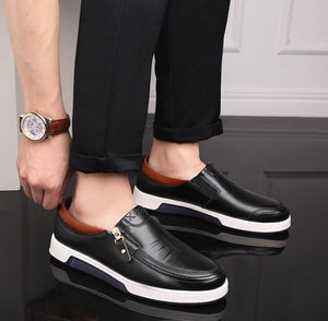 Men Casual Soft Patent Leather Shoes