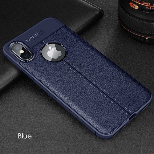 Hybrid Full Ultra Thin Shockproof Leather Texture Case For IPhone X XS Max XR 6 6s 7 8 Plus