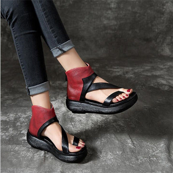 Fashion Women's Vintage Flip Thong Platform Sandals