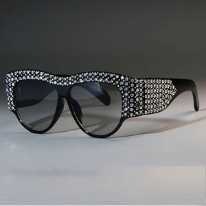 Women Oversized Rhinestone Frame Bling Diamond Sunglasses (Buy 2 Get extra 5% off,Buy 3 Get Extra 10% off)