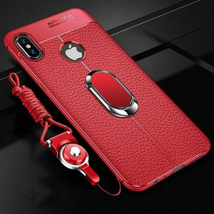 Luxury Shockproof Ultra Thin Soft Silicon Anti-knock Phone Case + Strap +Holder For iPhone XS MAX XR X 8 7Plus 6 6s