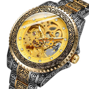 Man Luxury Diamond Skeleton Watch
