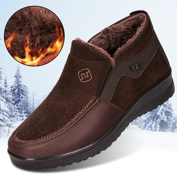 Men Winter Fur inside Comfortable Warm Slip on Shoes