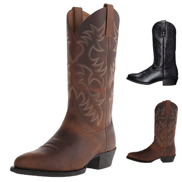 Yokest Mens Embroidered Western Cowboy Boots(Buy 2 Get 10% off, 3 Get 15% off )