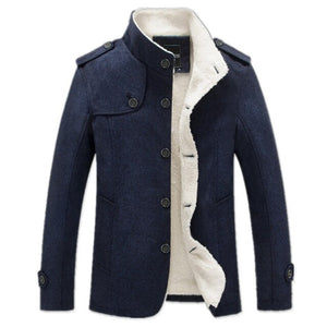 Men's Wool Blend Fashion Winter Jacket 6XL