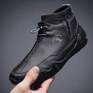 Men Fashion Leather Handmade Ankle Boots