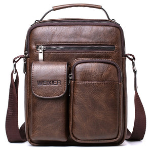 Multi-pocket Leather Crossbody Bag
