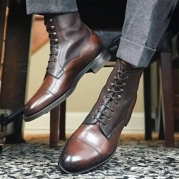 Fashion Business Men Genuine Leather Boots