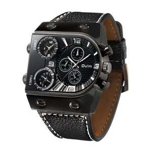 Leather Strap Sport Quartz Watch