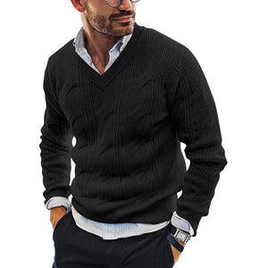 Men Fashion V-Neck Knit Sweater