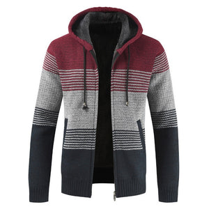 Yokest Men's Hooded Stripe Knitted Sweater Jackets(Buy 2 Get 10% off, 3 Get 15% off )