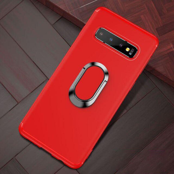 Case & Strap - Fashion Ultra-Thin Car Holder Stand Magnetic Bracket Finger Ring TPU Case For Samsung Note10 9 Note 8 s7 s8 s9 plus