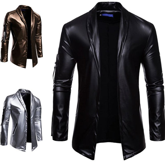 New Elastic Leather Men's Jackets